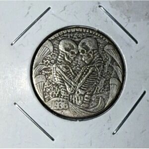 1936 Hobo Buffalo Hugging Skeltons Hobo Coin Backside Skelton Buffalo- 21mm wide